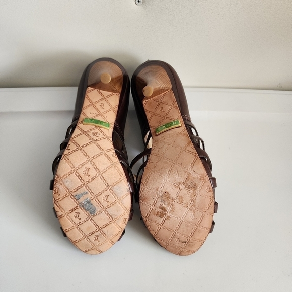 L.A.M.B Brown Strappy Stilettos/Heels Size 8.5 - Picture 8 of 9